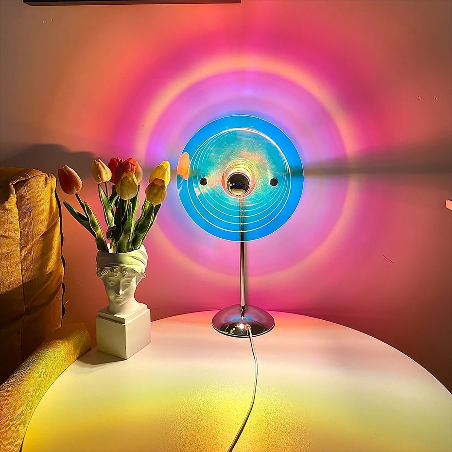 Romantic Love Bauhaus Table Lamp USB Plug-in Internet Celebrity Table Lamp Atmosphere Floor Lamp Projection Lamp Heart Lamp