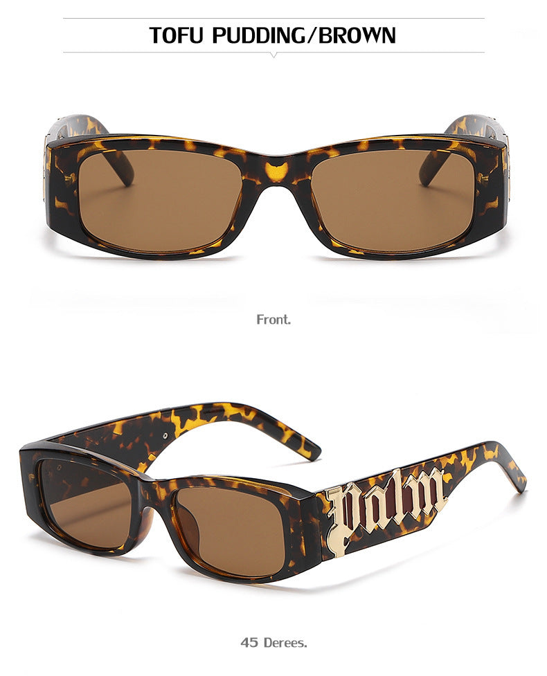 European and American Style Small Frame Sunglasses for Women Wholesale Fashion Wide Leg Sun Protection Sunglasses for Men UV Protection