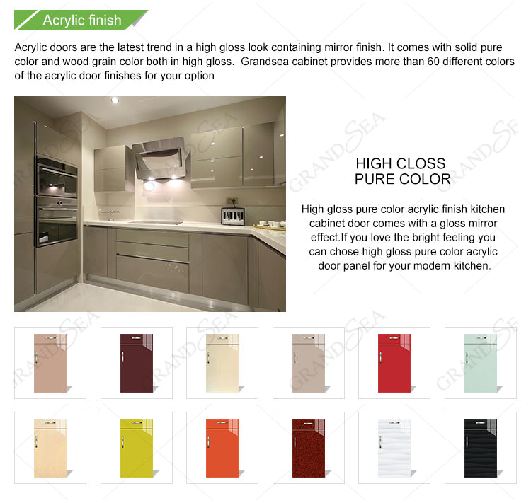Modern Acrylic Kitchen Design Unit Cabinet Door Modular Lacquer Kitchen Cabinet