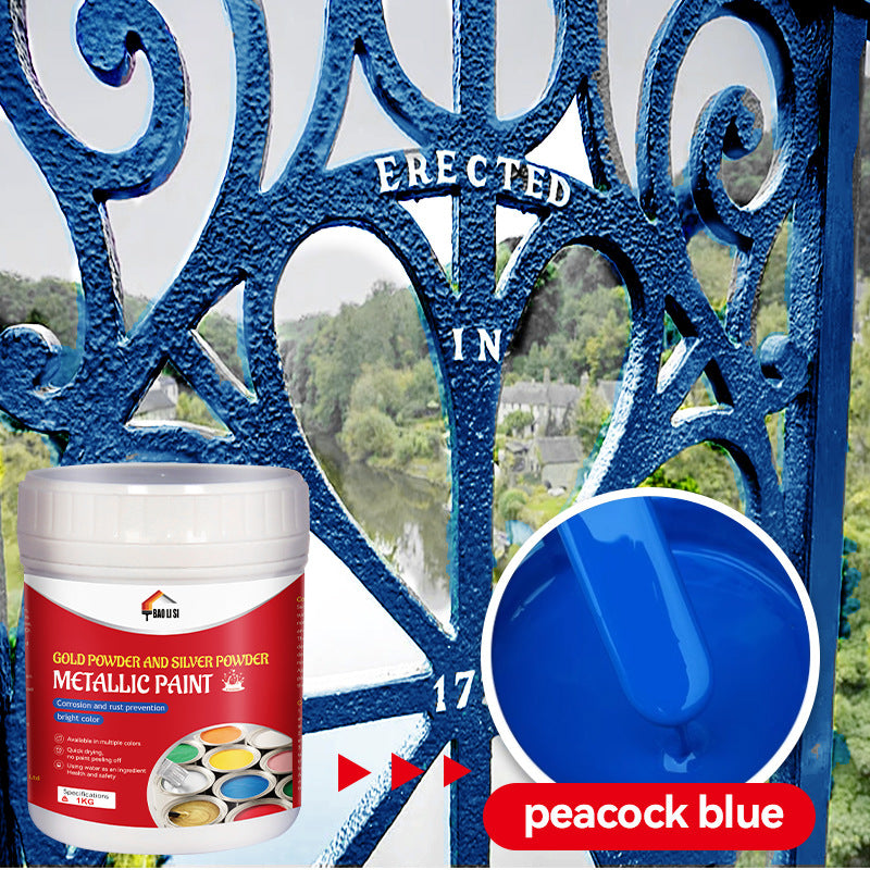 Gold and Silver Latex Paint baolisi Iron Art Steel Color Steel Tile Renovation Coating Anti-Rust Industrial Metal Paint