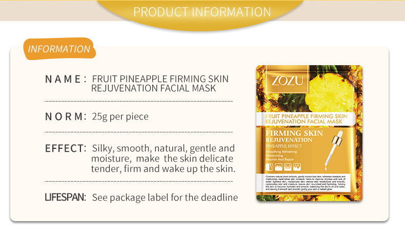Cross-border Pineapple Face Mask25g  BIOAOUA Red Pomegranate Moisturizing Mask Cross-Border Foreign Trade Manufacturer Skincare Wholesale