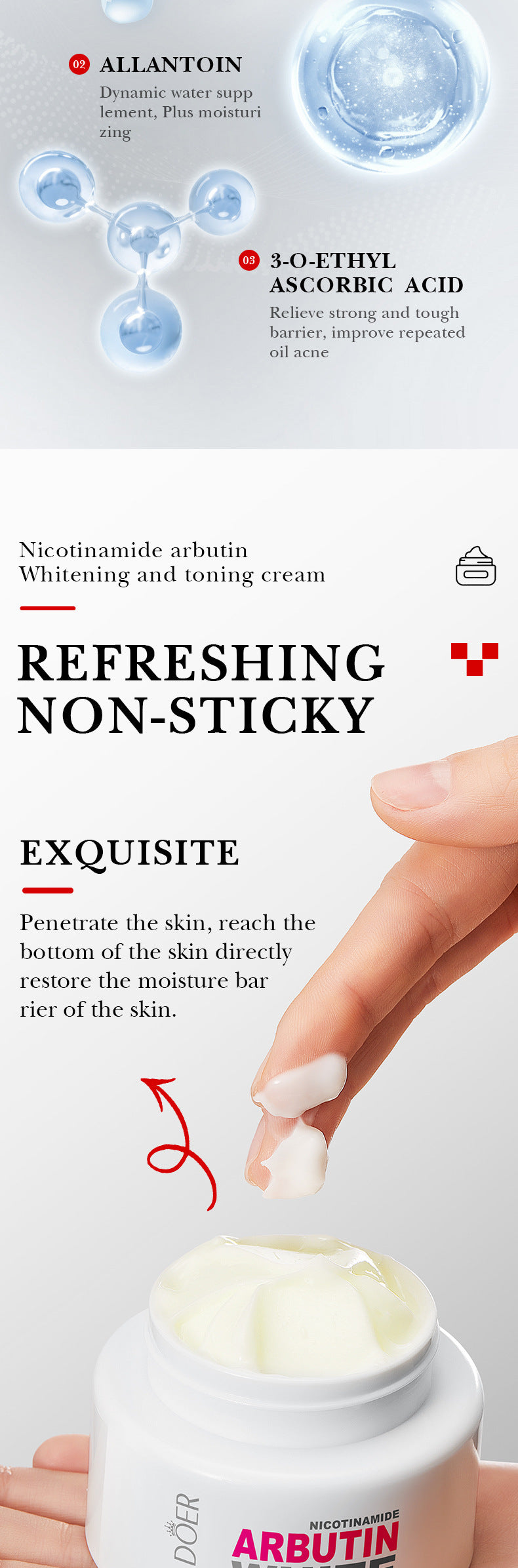 Niacinamide Arbutin Set SADOER Whitening, hydrating, and moisturizing skincare products  wholesale