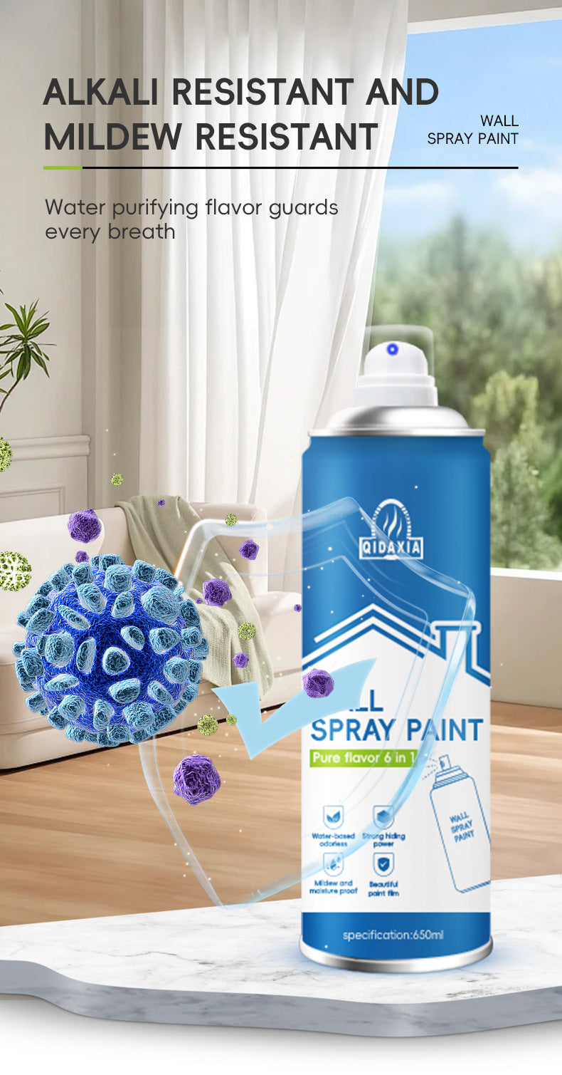 Specialized Wall Spray Paint for Wall Repair, Water-Based Renovation, White Stain and Graffiti Cover, Self-Spray Paint for Home Use