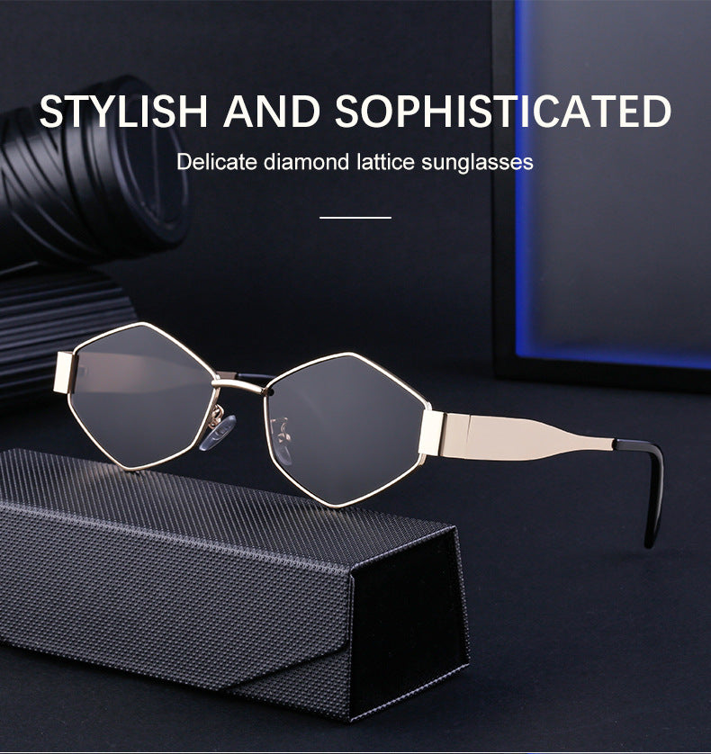 European and American Fashion Irregular Metal Sunglasses for Women Trendy Personality Wide Temple Sunglasses Wholesale sunglass