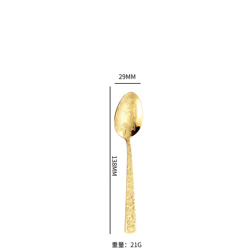 410Stainless Steel Tableware Restaurant Embossed Pattern Knife Fork Spoon24Western Steak Knife and Fork Set