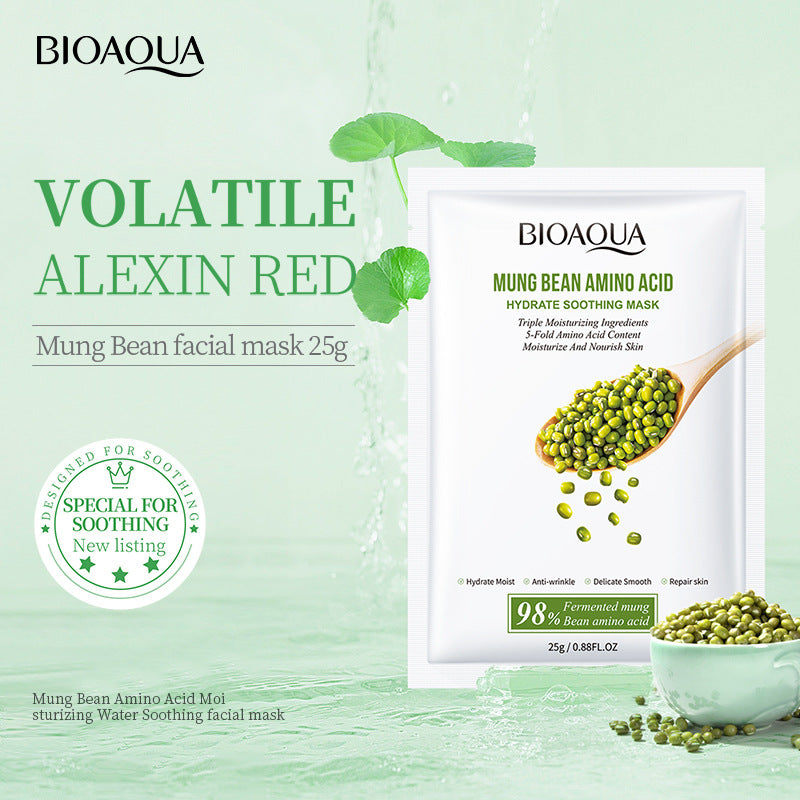 Amino Acid Mask25g BIOAOUA Mung Bean Hydrating Moisturizing Tablets Pack Cross-Border Wholesale