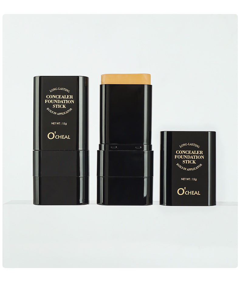 Makeup Concealer Long-lasting Foundation Puff Brush+Solid Foundation Cream 2-in-1 Edition