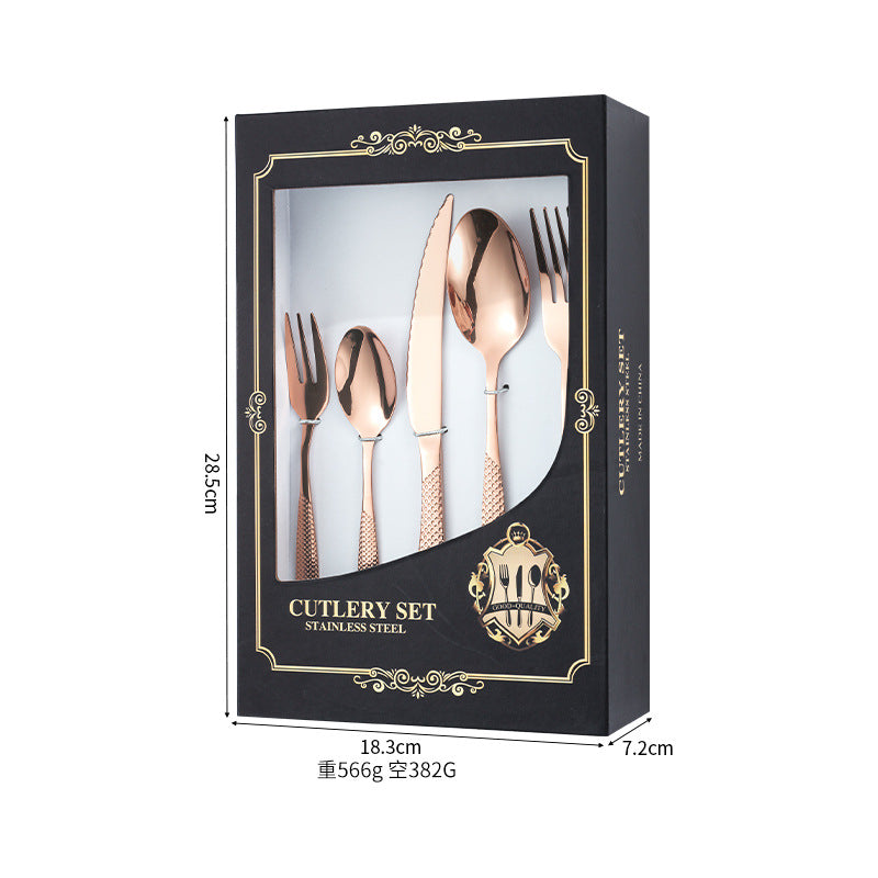 New Hot Selling Stainless Steel Star Diamond Tableware Knife, Fork and Spoon40Set20Set of Steak Knives and Forks