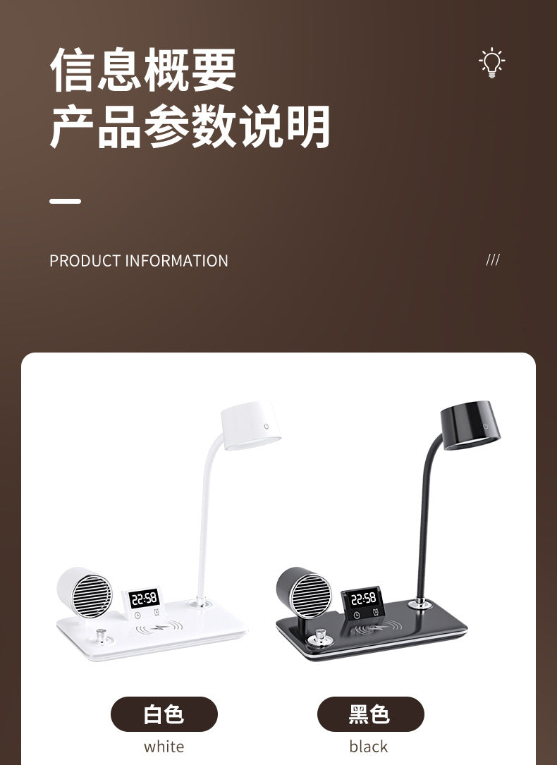 Multifunctional Wireless Charging Desk Lamp Foldable Reading Light Bluetooth Speaker Atmosphere Night Light  Customization Factory