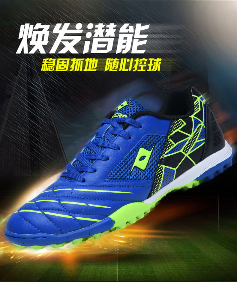 Men's Soccer Shoes TF Velcro Magic Tape Children's Sports Shoes for Primary and Secondary School Students and Teenagers for Sports Competitions and Training