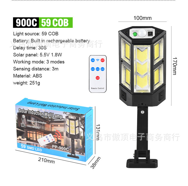 Step into the New Solar Light Outdoor Motion Sensor Light Waterproof Garden Light with Remote Control Garage Light LED Street Lamp