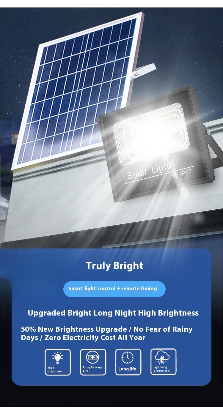 300W Solar Flood Light Waterproof IP67for Indoor Outdoor Use for Garden Warehouse Household Plastic Glass Solar for Roads