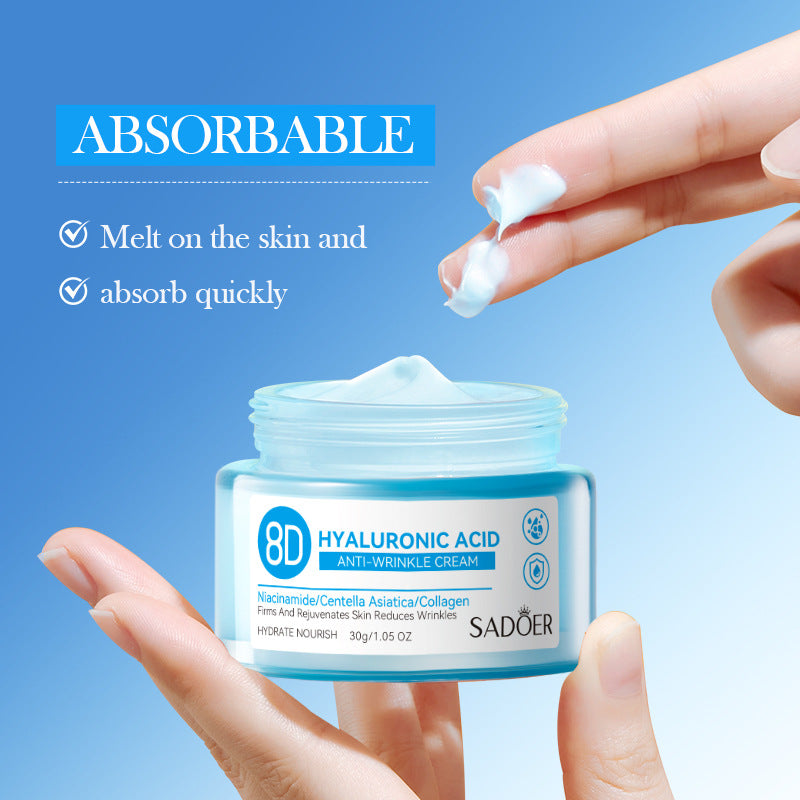 Hyaluronic Acid Face Cream SADOER8D Anti-wrinkle Hydrating Nourishing Face Cream Moisturizing and Rejuvenating  Foreign Trade Wholesale