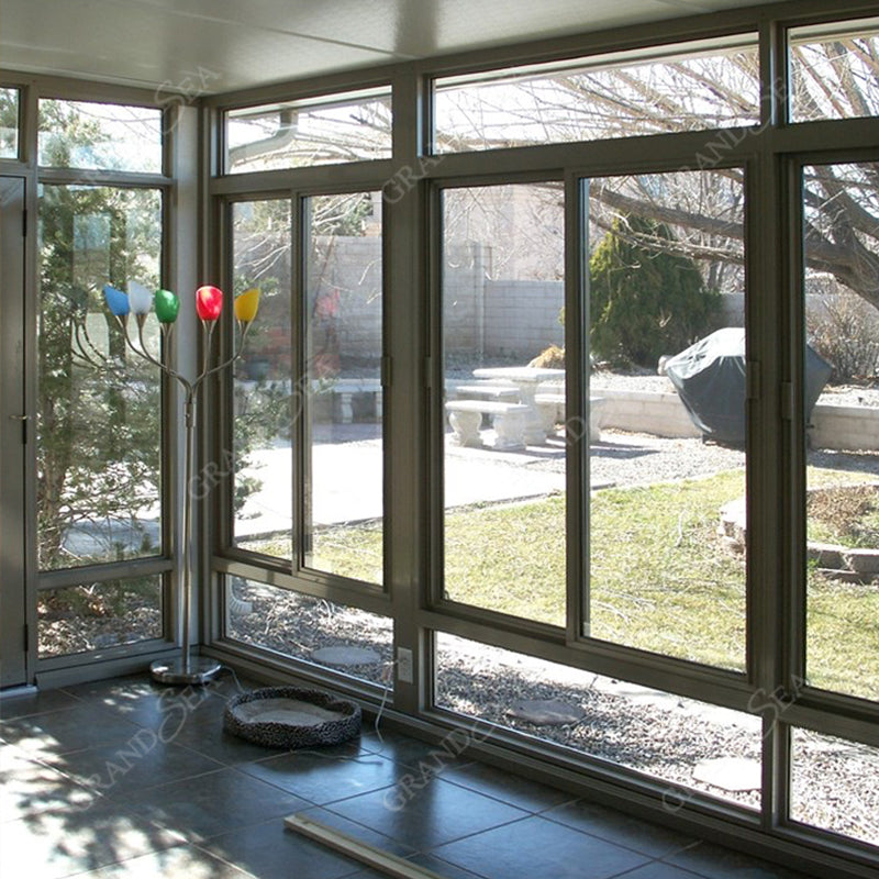 Double Tempered Reflective Glass Aluminium Sliding Windows Economic Price in Africa