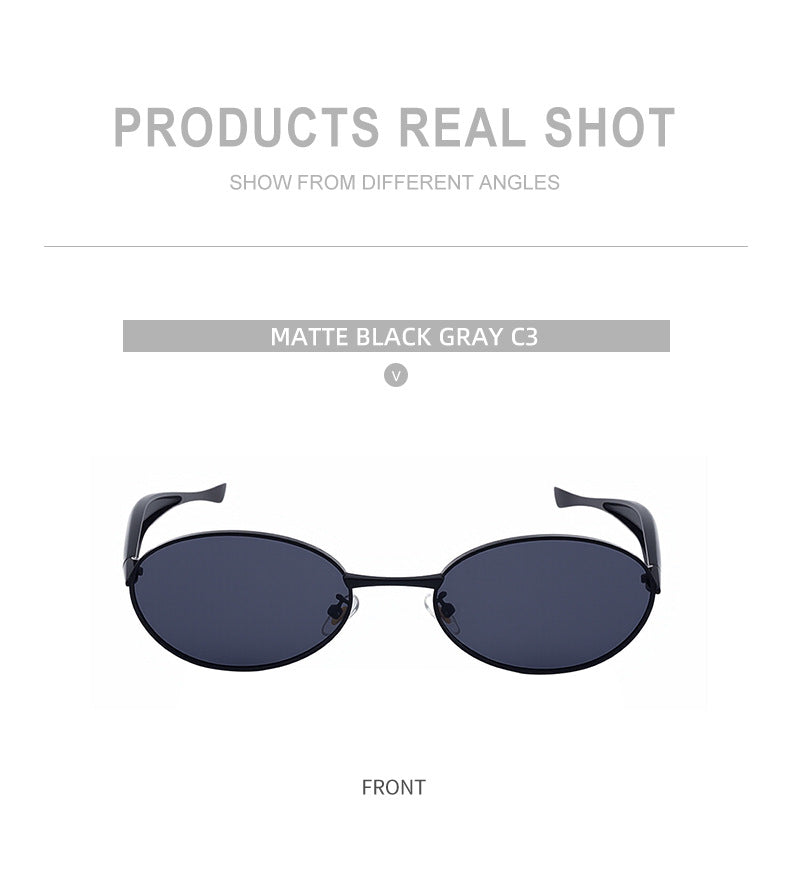 Oval Sunglasses for Women2025New European and American Style Personality Sunglasses with High-end Feel, Sun Protection, Trendy Fashion Glasses