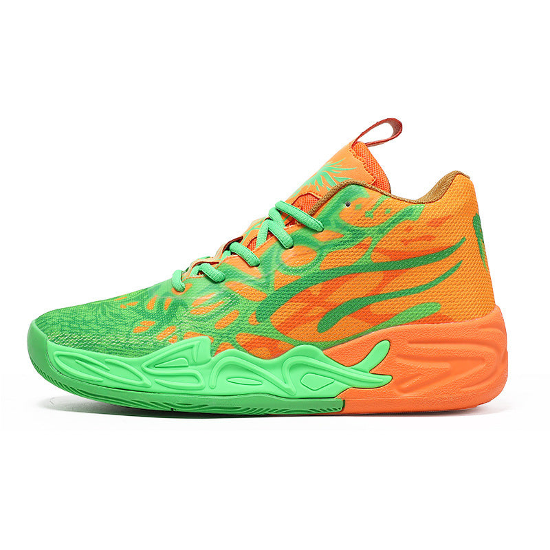 Fashion Trend Basketball Shoes New Youth Mandarin Duck Mesh Breathable Sports Shoes High-Top Training Boots