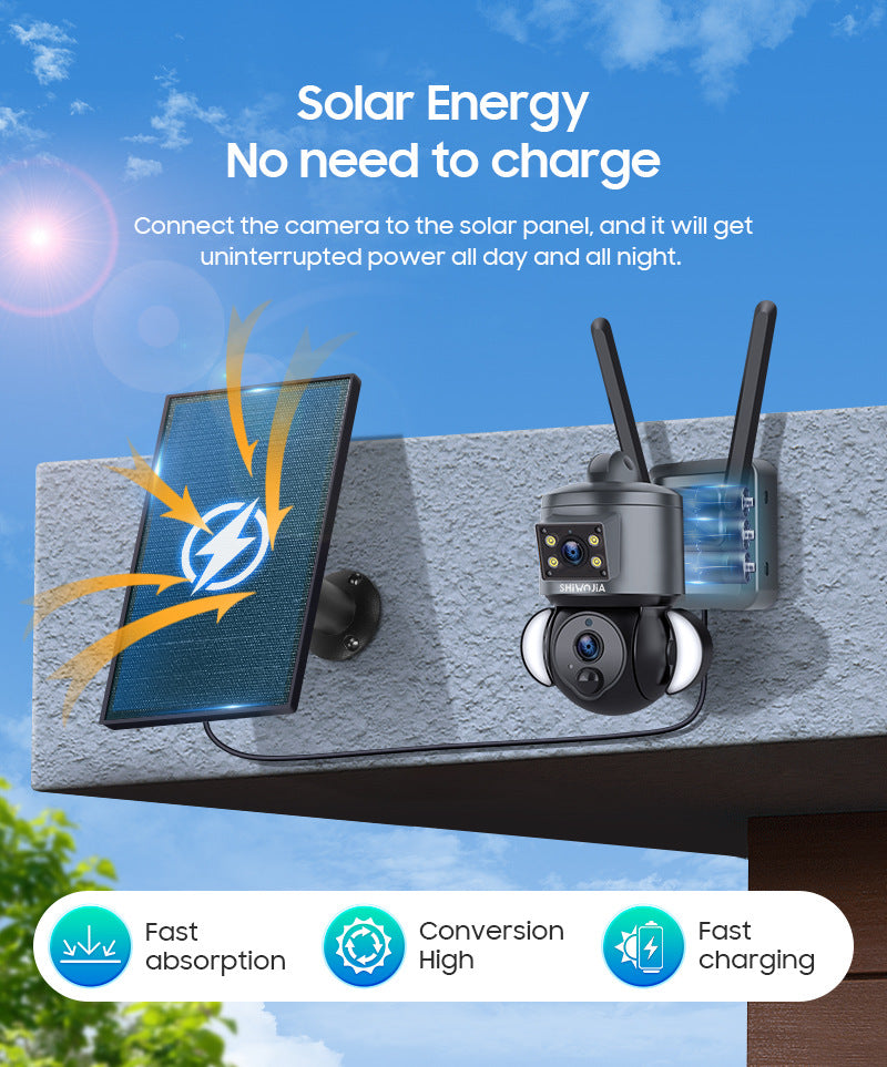 Exclusive Supply AOV Low Power Consumption All Day Recording Surveillance4G Hd600MP Solar-powered Gun Ball Linked Camera