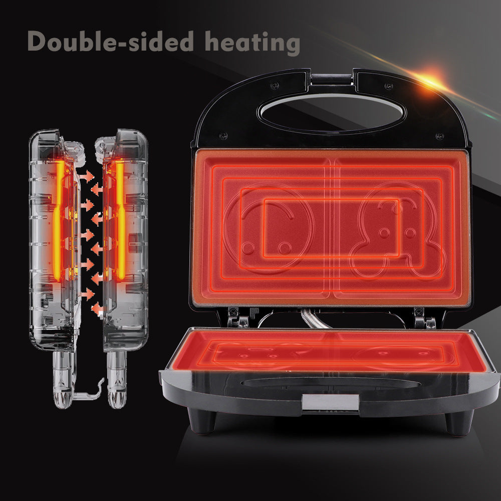EU Standard Smiling Face Machine Sandwich Bread Baking Cute Toaster Household Multi-Functional Toasting Machine R.251