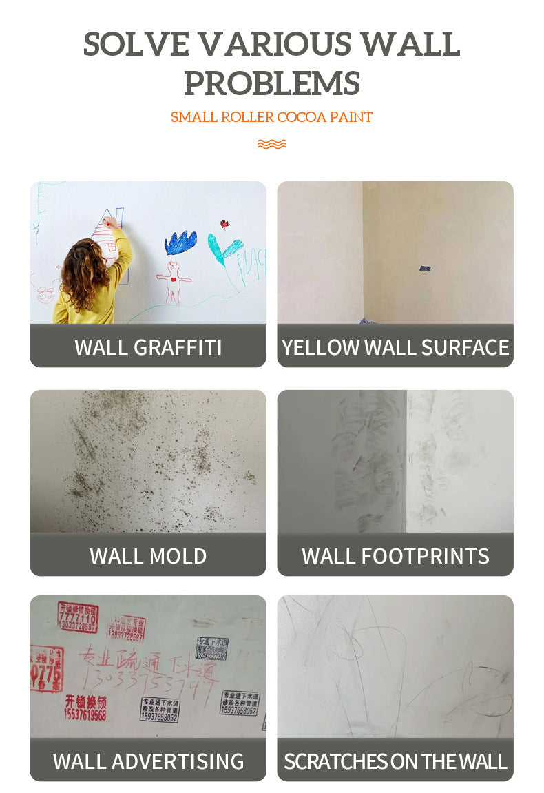 Wall Repair Small Roller Latex Paint Indoor Household Odorless Wall Renovation Stain Removal Coating Latex Paint