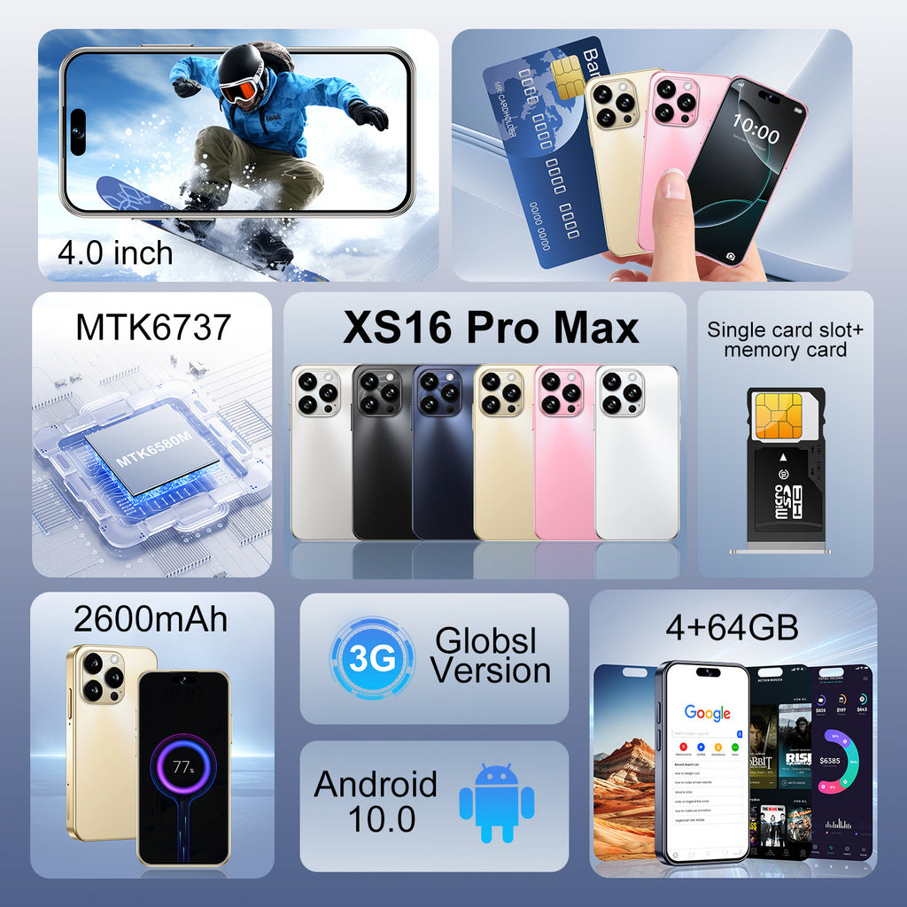 XS16Mini Android Phone4+64G Ultra-small Pocket Smartphone Google Phone AliExpress Hot Sale