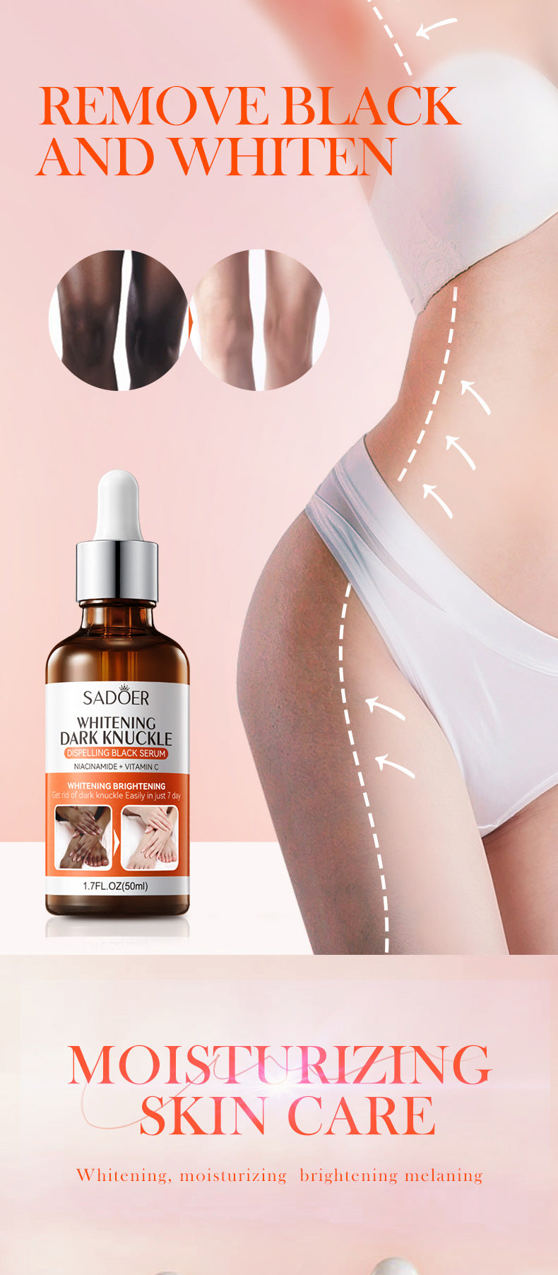 Joint Whitening and Dark Spot Removal Serum50ml SADOER Enhance Beauty Whitening Body  Wholesale
