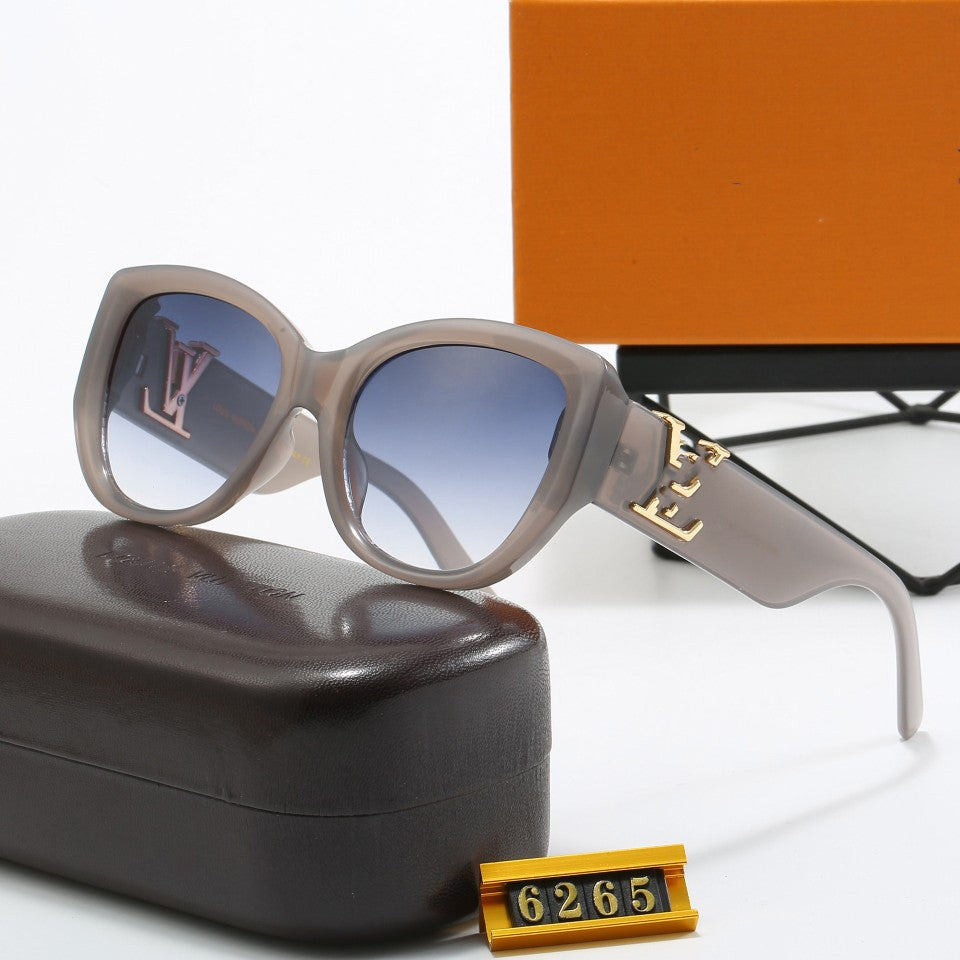 Purchasing Agent Level Lujia Sunglasses6265Fashionable Personality Large Frame Cat Eye Black Sunglasses UV Protection