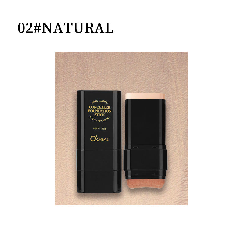 Makeup Concealer Long-lasting Foundation Puff Brush+Solid Foundation Cream 2-in-1 Edition