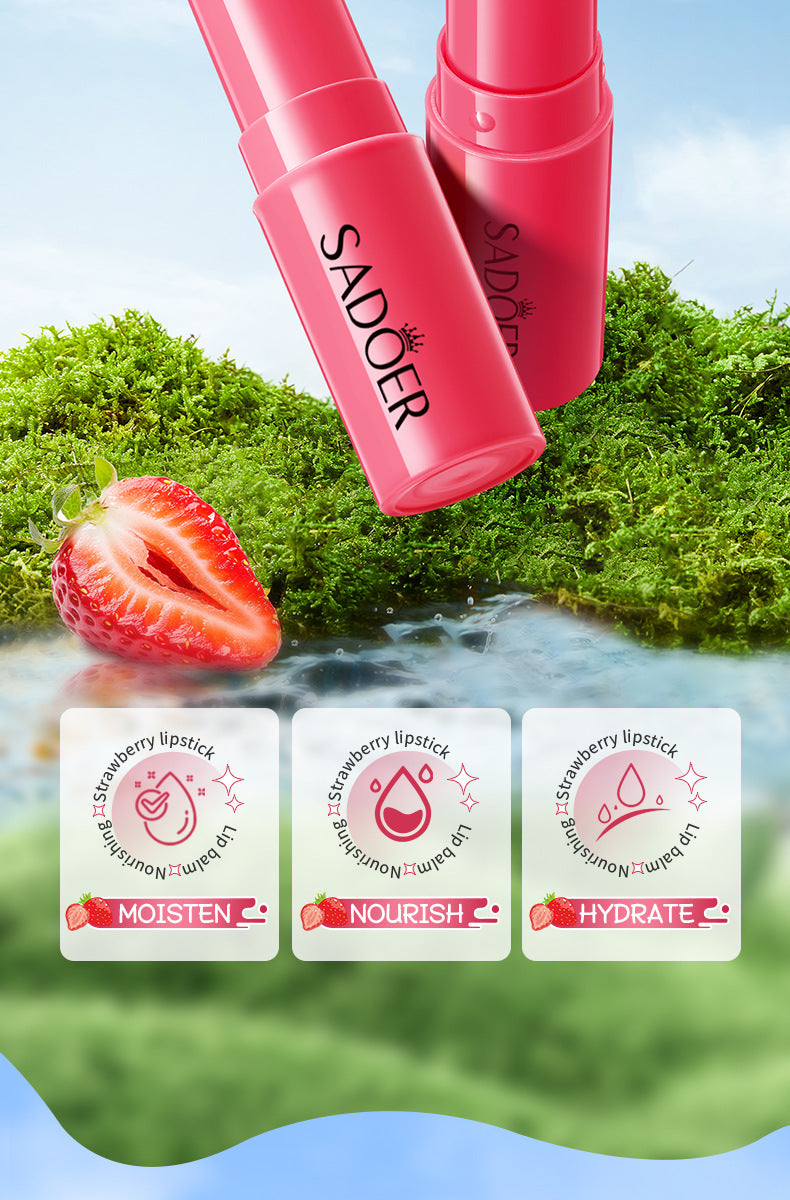 Fruit Filled Temperature Changing Lip Balm SADOER Hydrating Moisturizing Temperature Changing Lip Balm for Foreign Trade