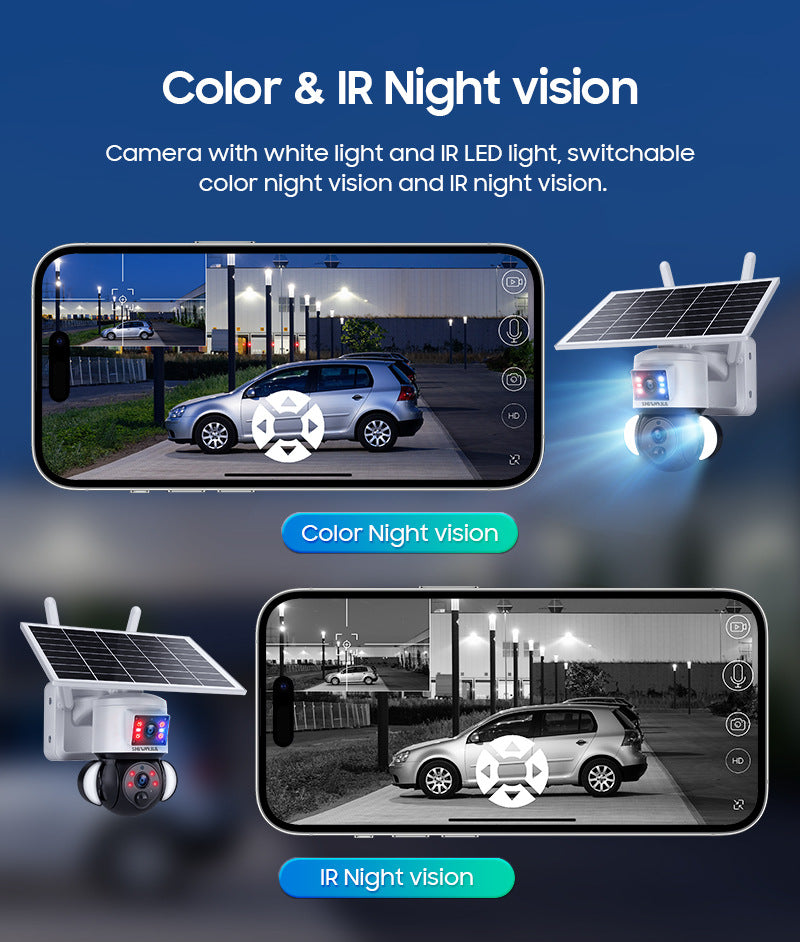 Source Factory Specializes in Solar-Powered Gun Ball Linkage HD600Multi-camera Multi-view Courtyard Surveillance