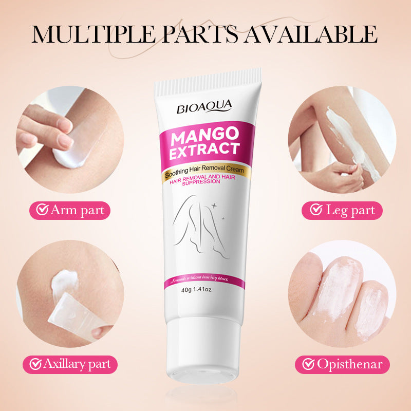 Mango Soothing Hair Removal Cream40g BIOAOUA Non-irritating Underarm Hair Removal Cream  Wholesale