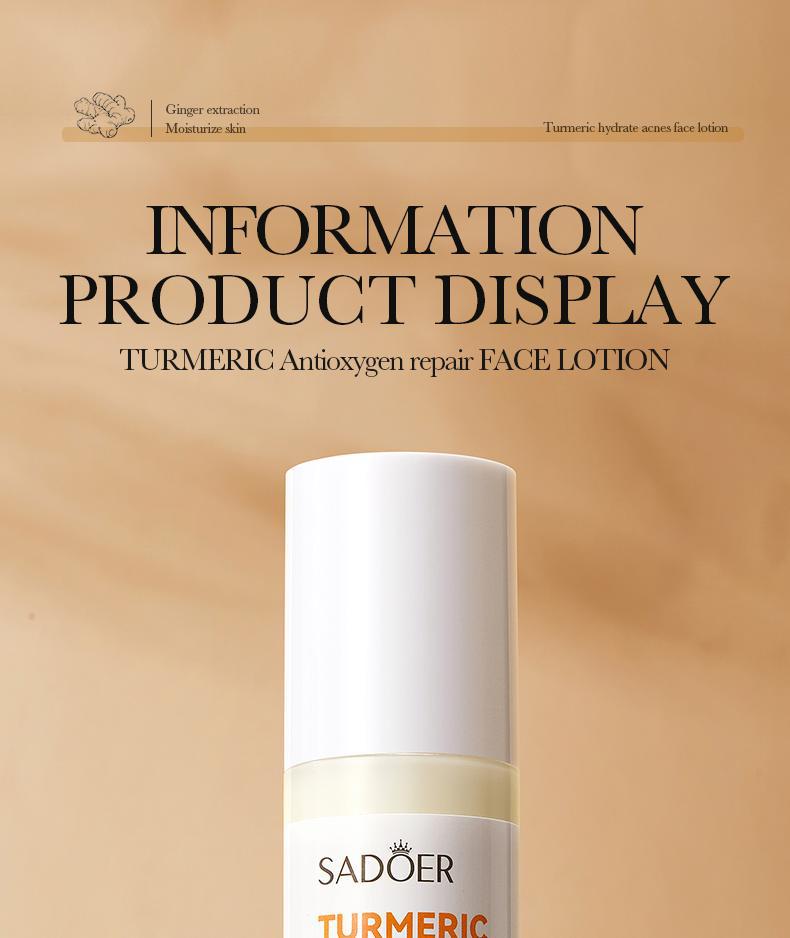 Turmeric Skincare Set SADOER Cleansing, moisturizing, hydrating five-piece set for  foreign trade wholesale