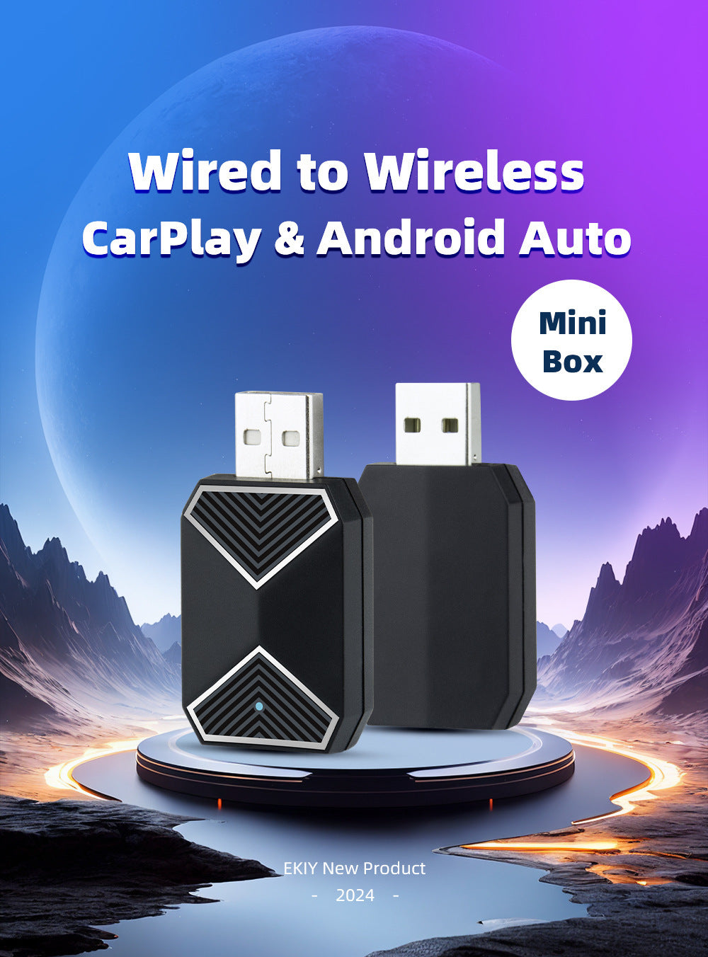 Car Interconnect Box Converter Car-Mounted carplay Apple iPhone Wired to Wireless carplay