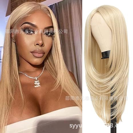 13X4 lace Layered Cut Straight Synthetic Wig for Daily Party