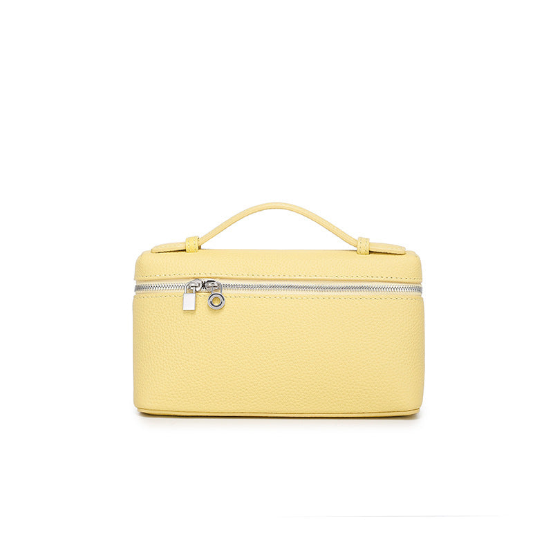GIgi Same Style Women's Bag Niche Elegant Handheld Lunch Box Bag Women Simple Top Layer Cowhide Single Shoulder Crossbody Small Bag