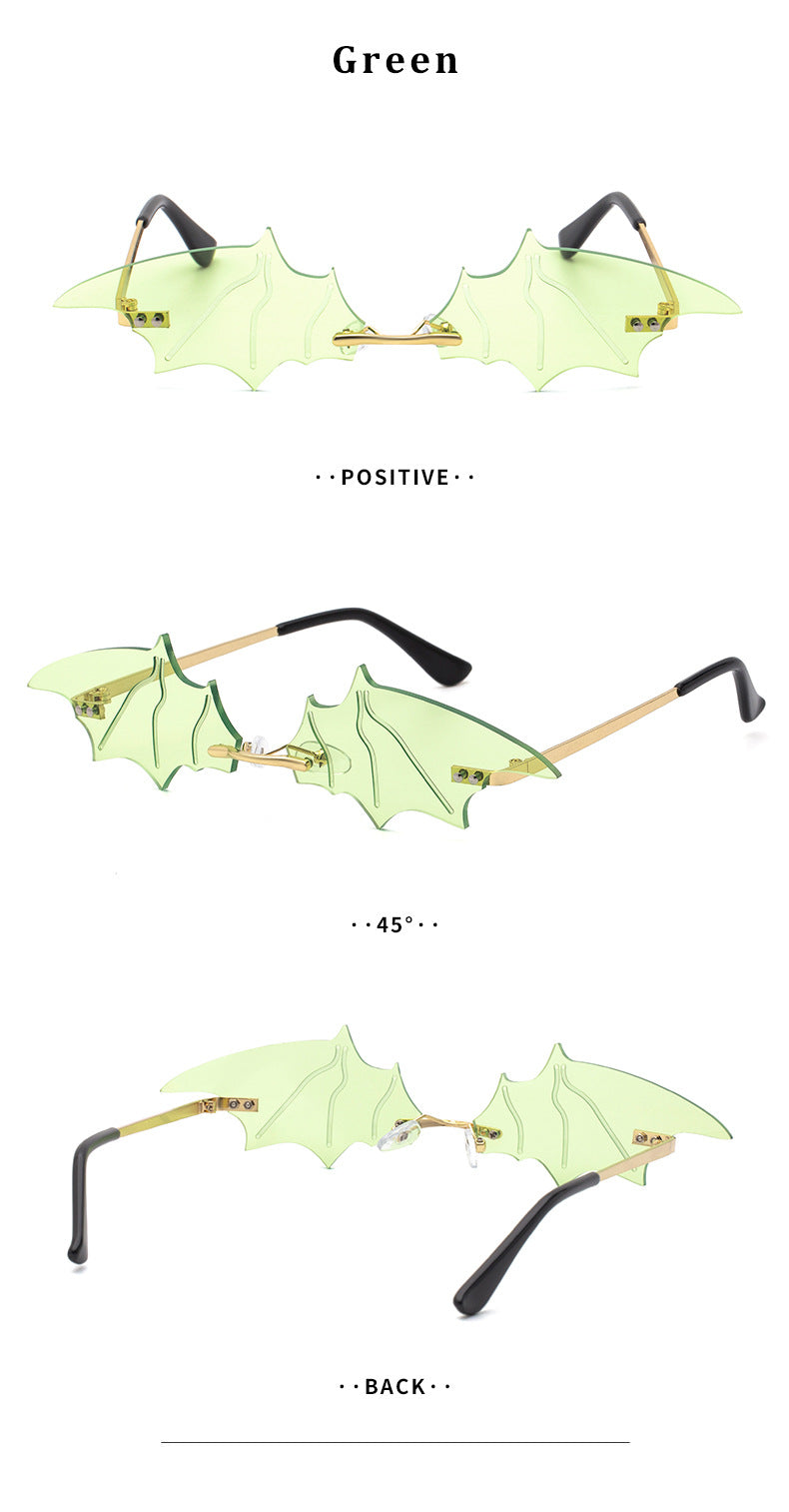 Bat Sunglasses for Women, Quirky Party Trendy Street Style Sunglasses, Small Frame European and American Fashion Irregular Glasses sunglasses