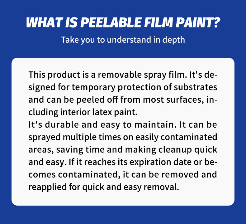 QIDAXIA Multi-Surface Removable Protective Paint Tearable Paint Peelable Water-Based Elastic Latex Paint