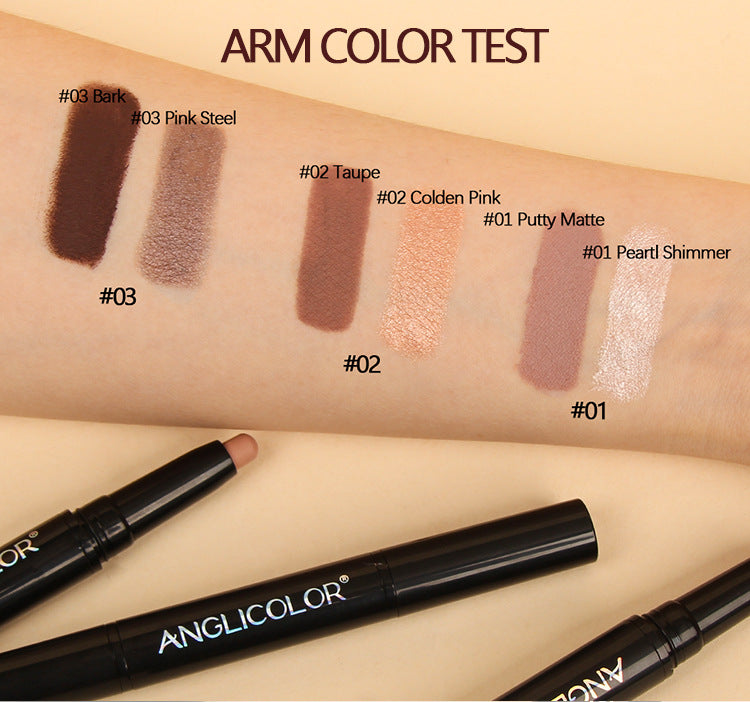Double-Ended Eyeshadow Stick Long-Lasting Easy to Apply Rotating Fine Shimmer Eyeshadow Pen Highlighter Aegyo-sal Brightening Pen