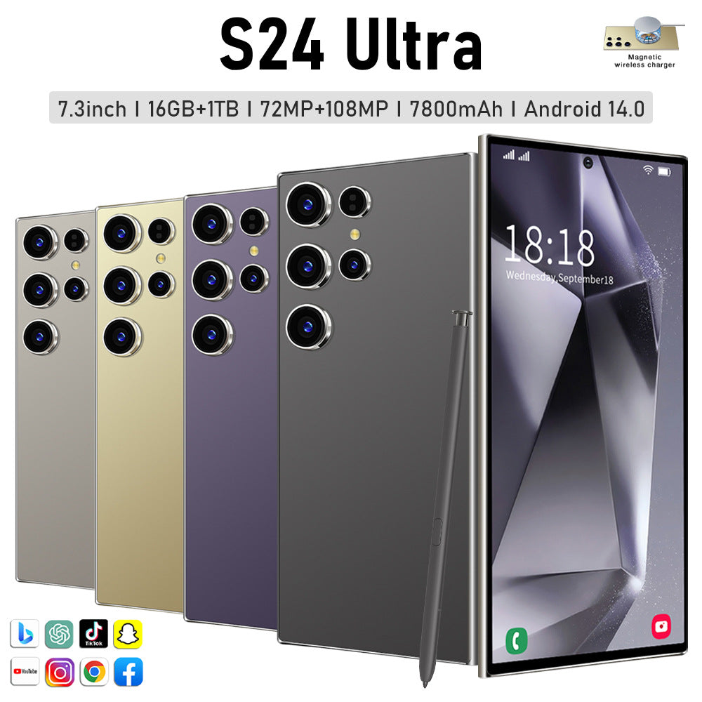Mobile Phone S24Ultra 7.3incell Notch Screen16+1T Smart All-in-One Device(Popular)