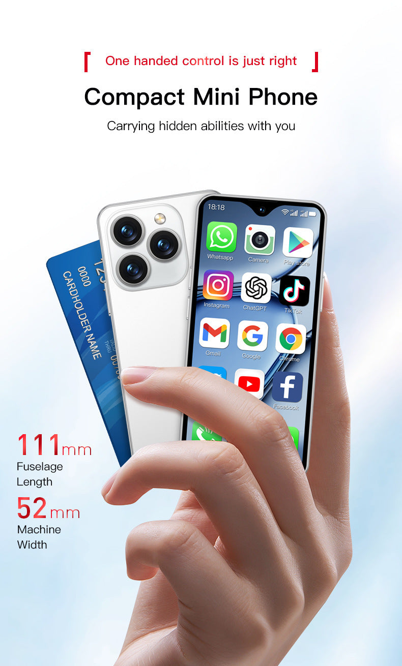 XS18promax All Netcom4G Mini Mobile Phone4.3Inch Water Drop Screen Ultra Small Foreign Language