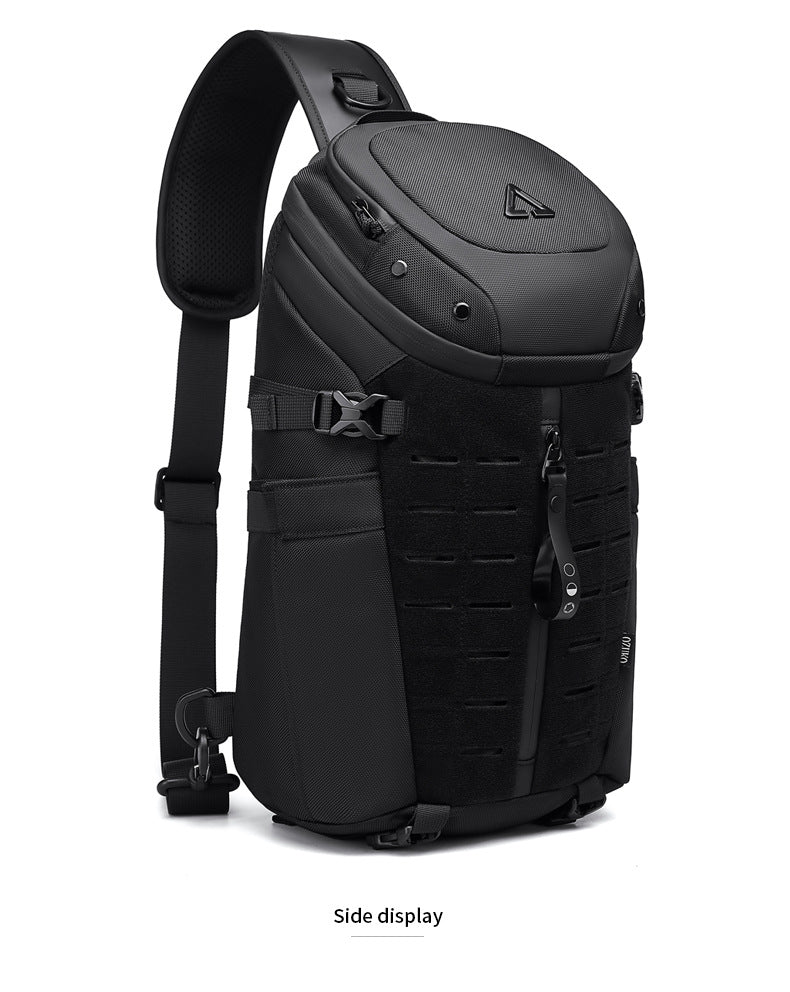 OZUKO Men's Tactical Chest Bag High-end Trendy Crossbody Bag Outdoor Waterproof Portable Single Shoulder Small Backpack for Men