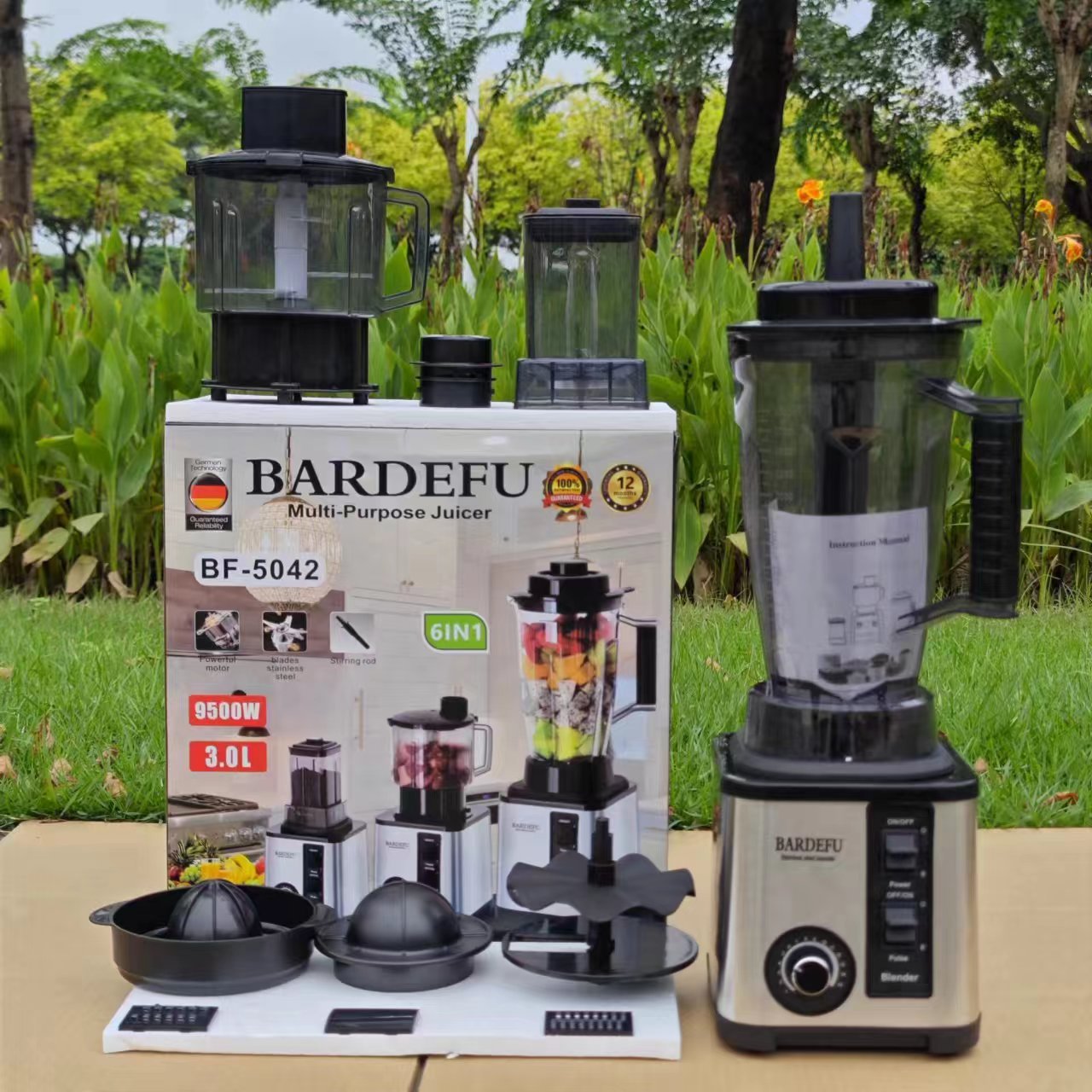 8in1blender Pure Copper Stainless Steel High-Power Meat Grinder Ice Crusher Juicer Blender with Dual Cup Design