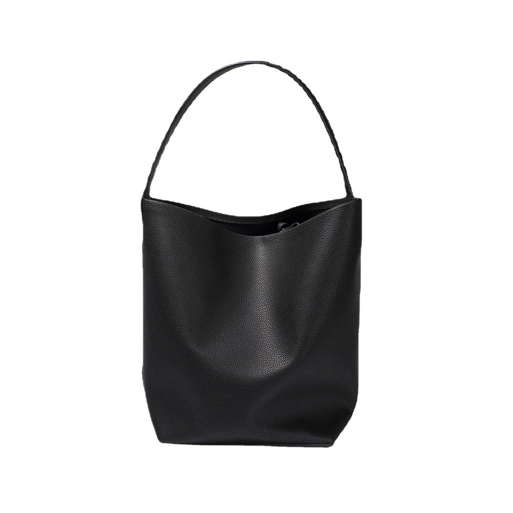New Large Capacity Genuine Leather Row Bucket Bag Tote Underarm Bag Women's Casual Handheld Single Shoulder Cowhide Bag