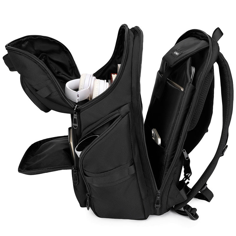 OZUKO Business Backpack Men's Computer Backpack Waterproof Large Capacity Commuting Simple High-end School Bag