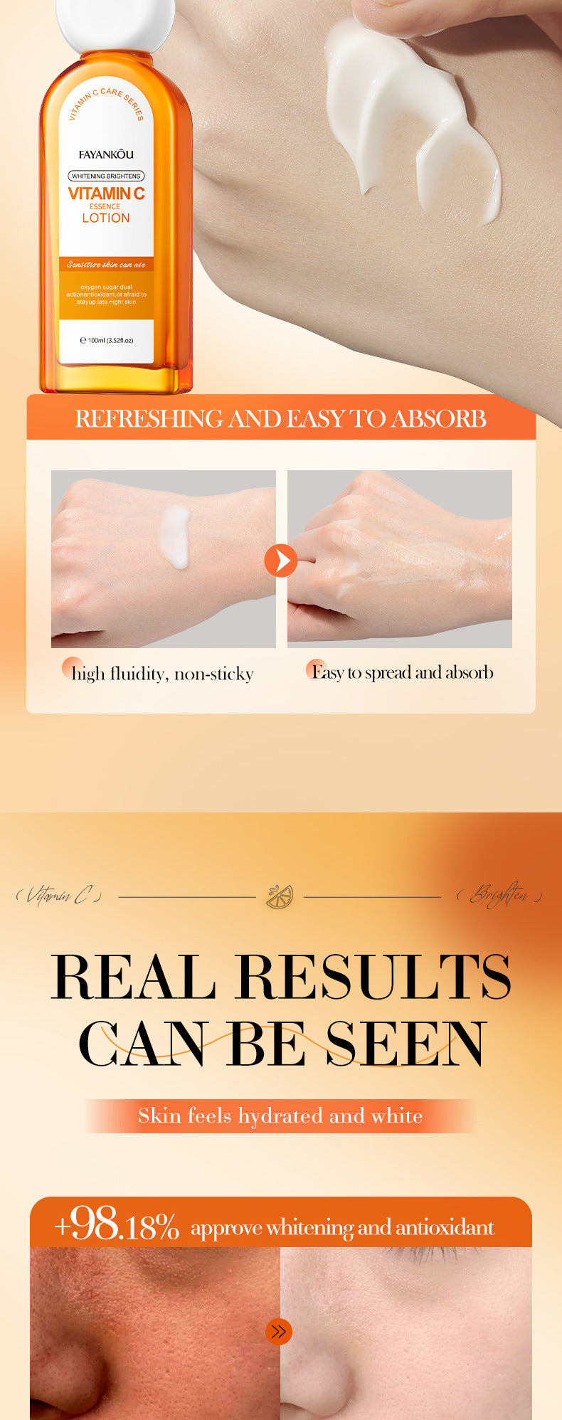 VC Whitening and Brightening Essence Lotion FAYANKOU Moisturizing lotion cross-border foreign trade wholesale