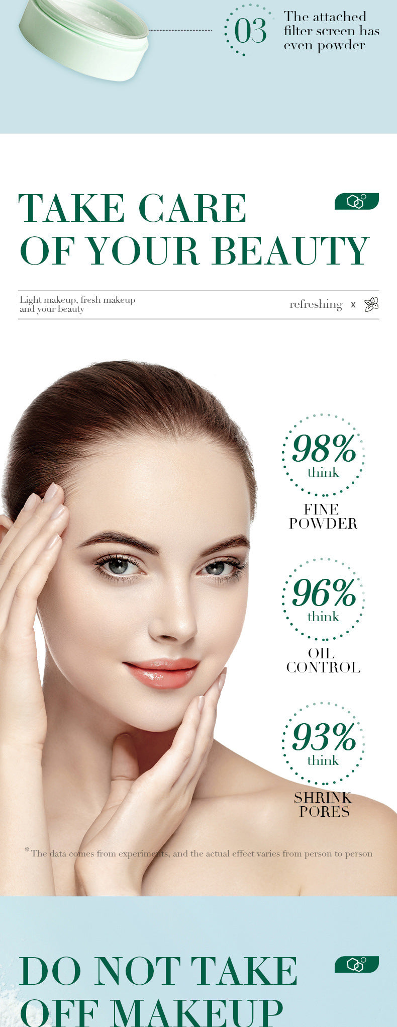 Makeup SADOER Mineral Loose Powder Refreshing Lightweight Setting Concealer Powder  Wholesale