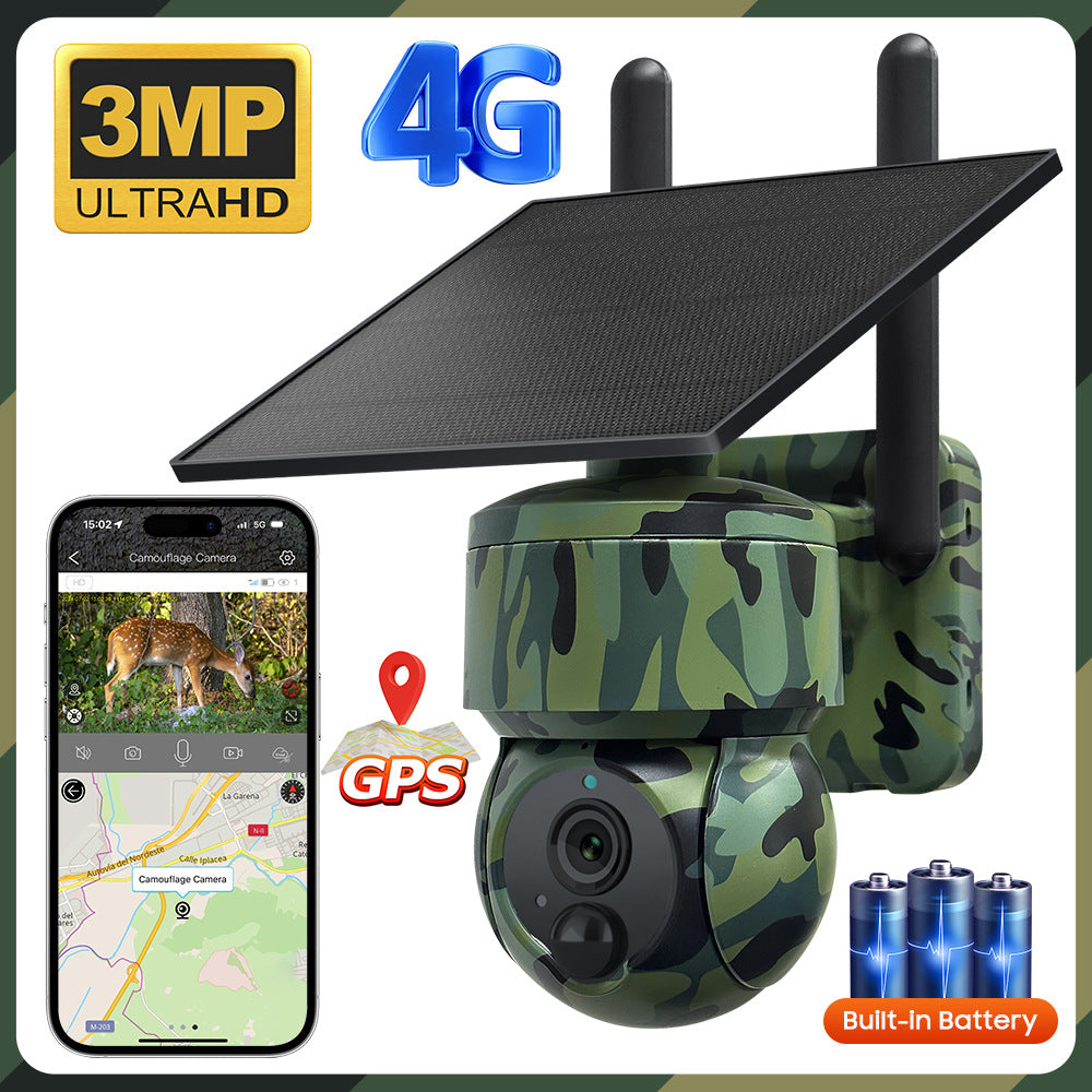 Low Power Consumption4G Animal Testing GPS Positioning Monitoring Dome Camera Outdoor HD Night Vision Solar Camera