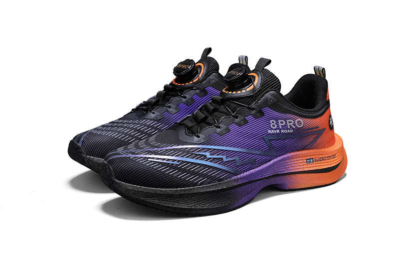2025New8pro Full Palm Carbon Plate Racing Shock Absorption Running Shoes Men and Women Couples Rotating Buckle Youth Shoes Sports