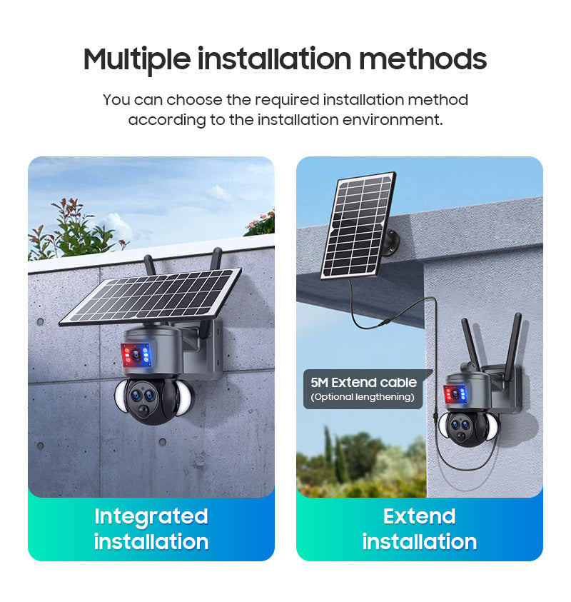 4G Solar Wide Angle Camera15Zoom6MP HD panoramic binocular camera for outdoor use