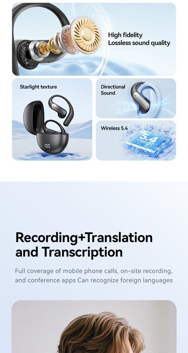 M118New AI Translation Long Battery Life Over-Ear Headphones Non-In-Ear Private Model Noise Cancelling Wireless Bluetooth Headphones