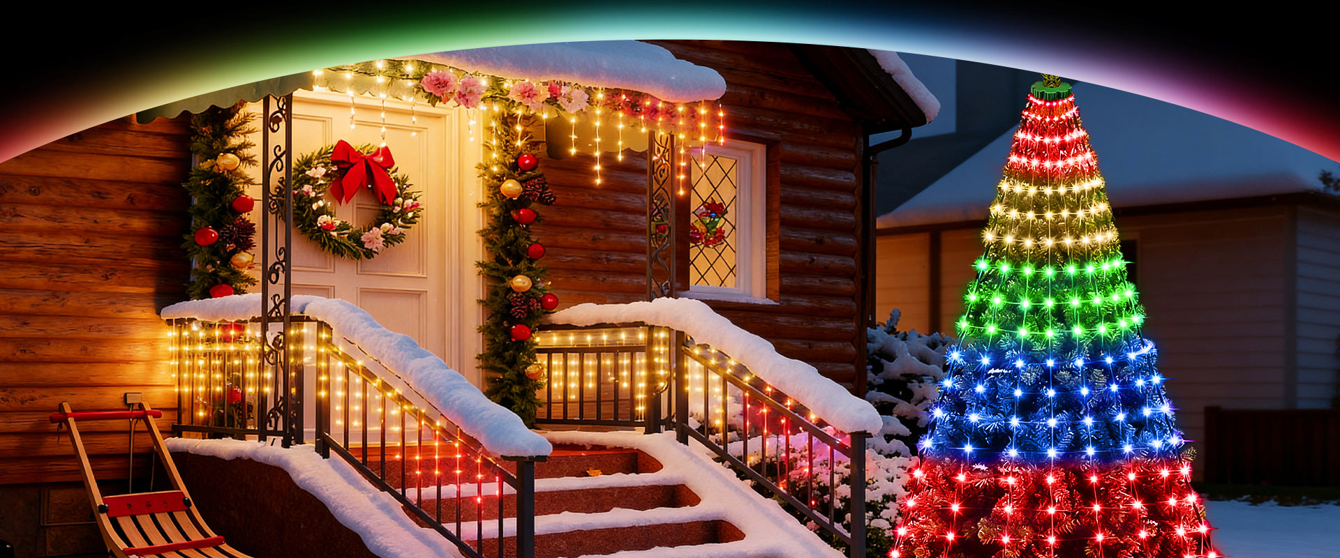 Christmas Tree Lights Christmas Garden Decoration Lights Colorful Lights String Lights Waterfall Tree Hanging Lights Christmas Bestsellers